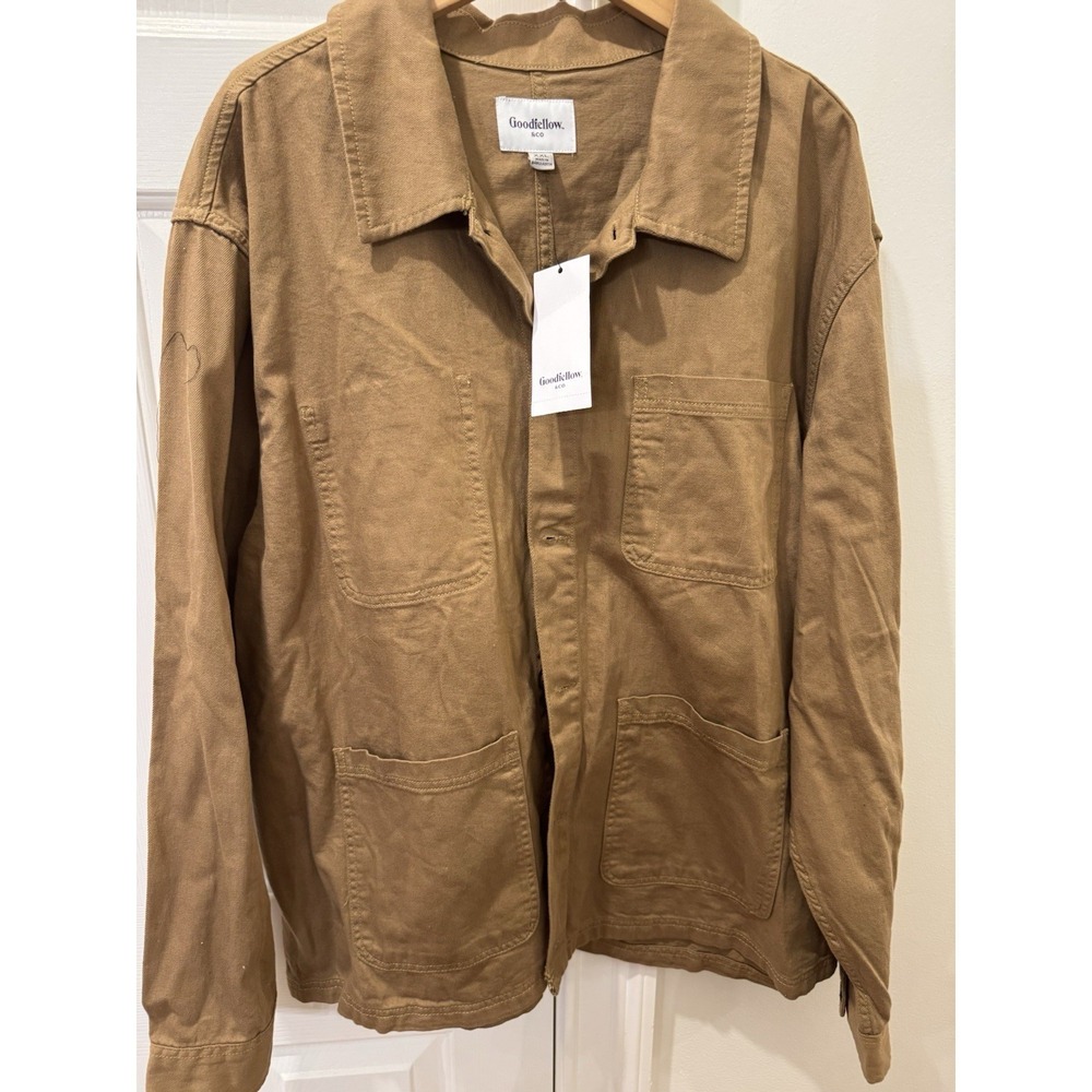 Goodfellow‎ & Co Men's Chore Jacket XXL Brown Canvas Workwear Overshirt NWT